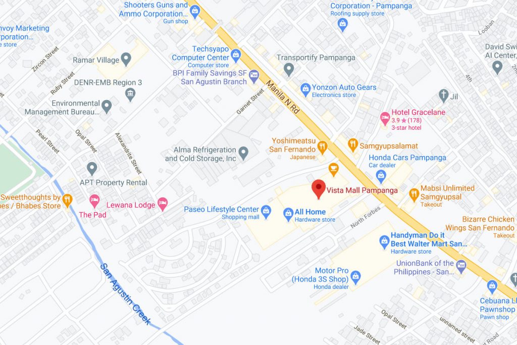 Vista Mall Pampanga map